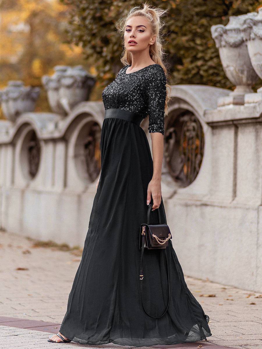 black evening dresses with sleeves